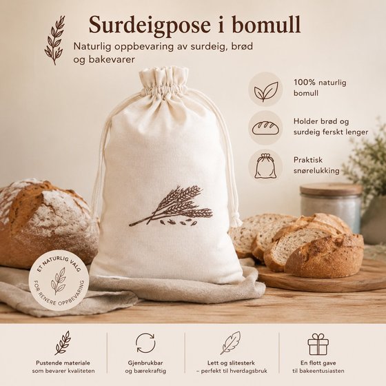Brødpose i bomull